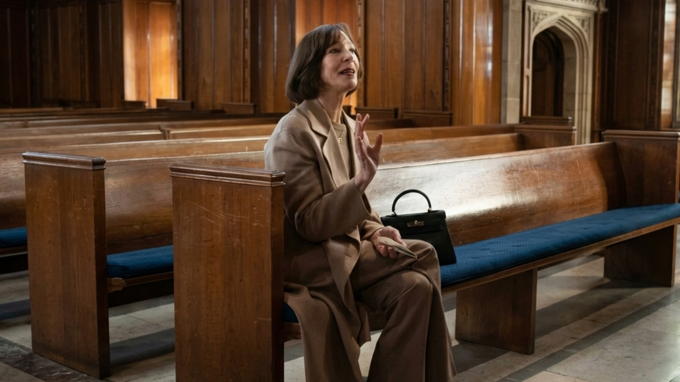 Allison Janney Brown Wool Coat
